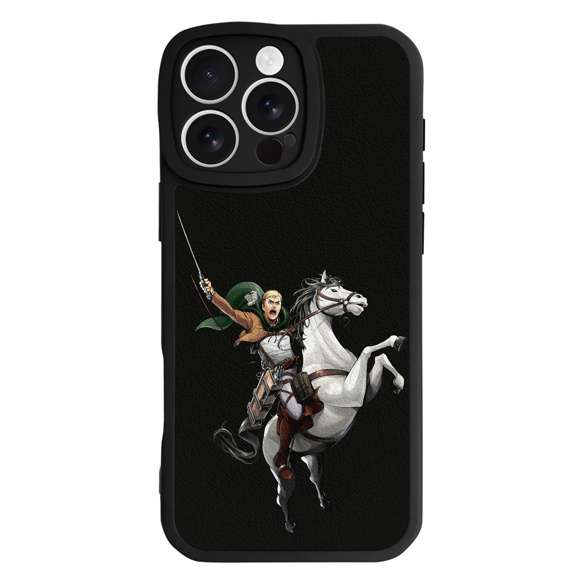 （画像用） 進撃の巨人 エルヴィン・スミス Attack on Titan Erwin Smith 【iPhone 16シリーズ対応】シリコンスマホケース（レザー調） 材質：シリコン